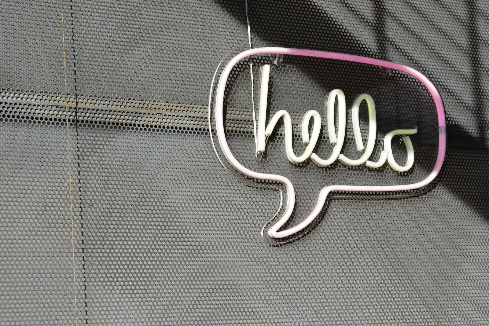 Our Blog 3 white Hello LED sign