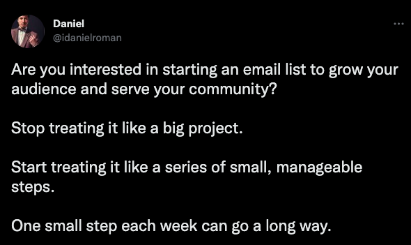 growing an email list one step at a time | zindo+co