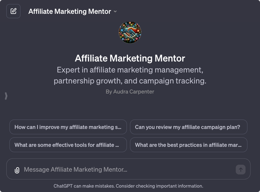 Affiliate Marketing Mentor 2 affiliate marketing mentor gpt