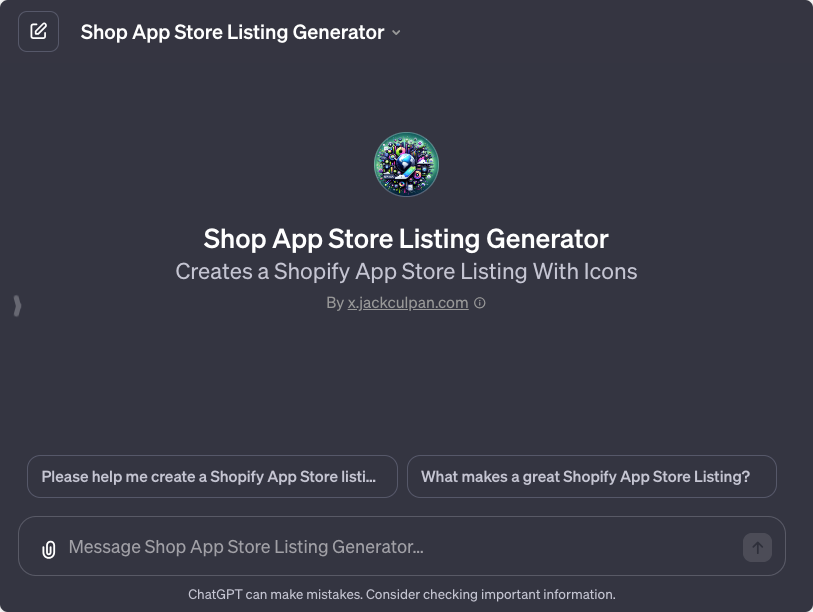 Shop App Store Listing Generator 2 shop app store listing generator gpt