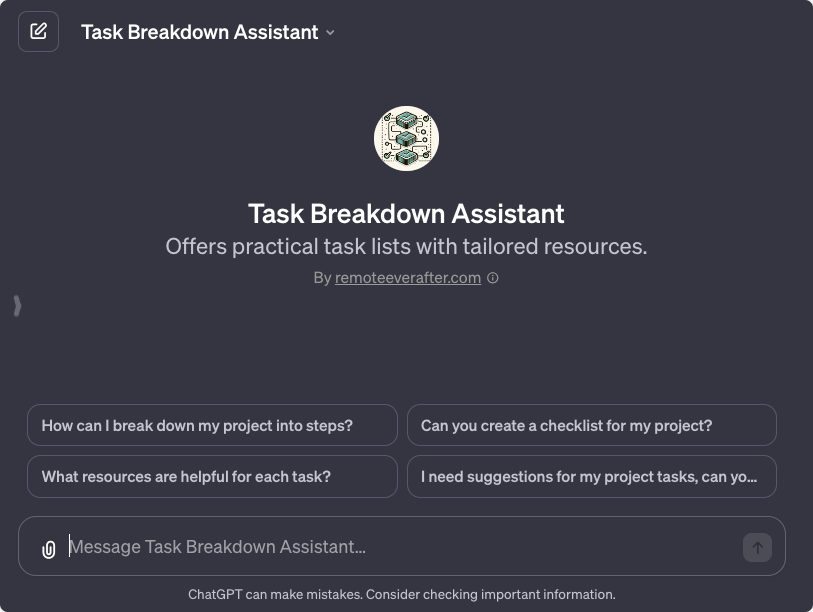 task breakdown assistant gpt