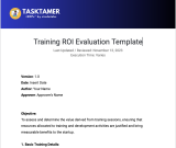 Training 💰 ROI (Return on Investment) Evaluation Template